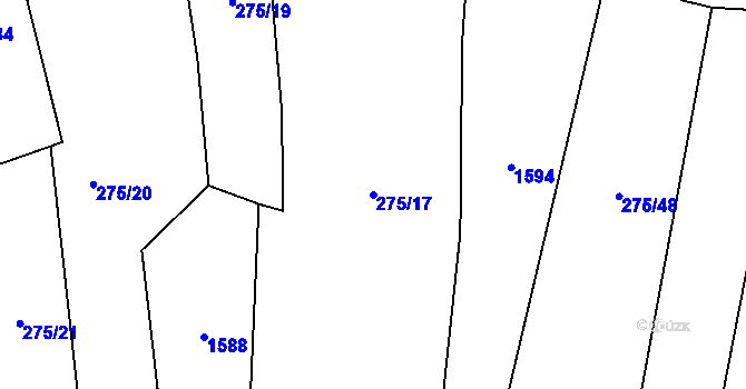 Parcela st. 275/17 v KÚ Milavče, Katastrální mapa