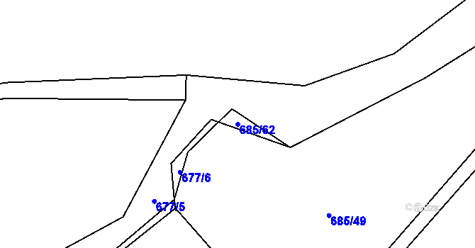 Parcela st. 685/62 v KÚ Milavče, Katastrální mapa
