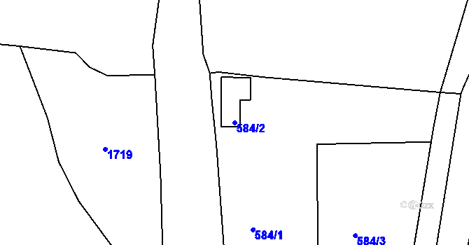 Parcela st. 584/2 v KÚ Nahošice, Katastrální mapa
