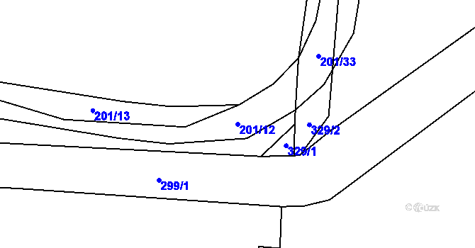 Parcela st. 201/12 v KÚ Milčice u Peček, Katastrální mapa