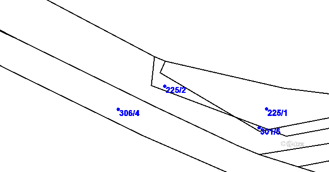 Parcela st. 225/2 v KÚ Milčice u Peček, Katastrální mapa