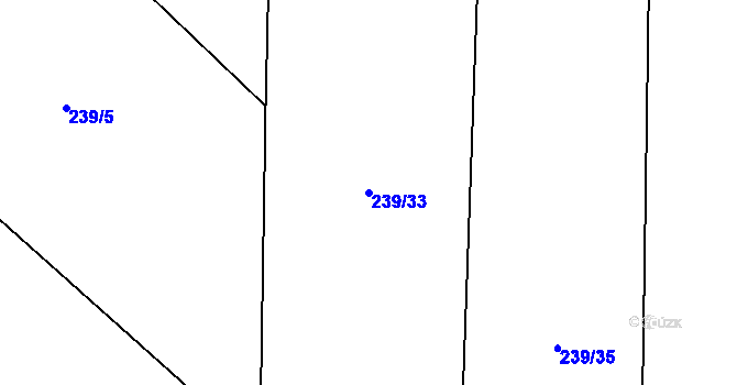 Parcela st. 239/33 v KÚ Milčice u Peček, Katastrální mapa