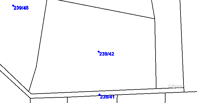 Parcela st. 239/42 v KÚ Milčice u Peček, Katastrální mapa
