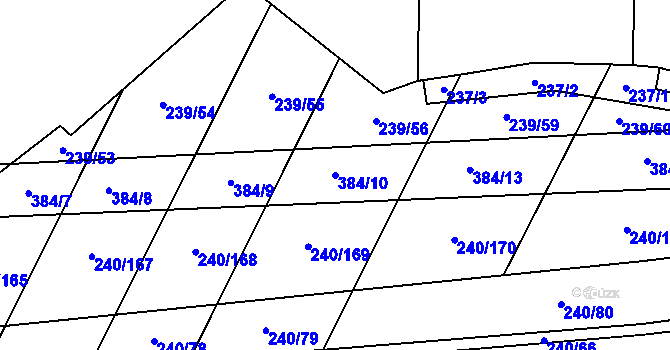 Parcela st. 384/10 v KÚ Milčice u Peček, Katastrální mapa
