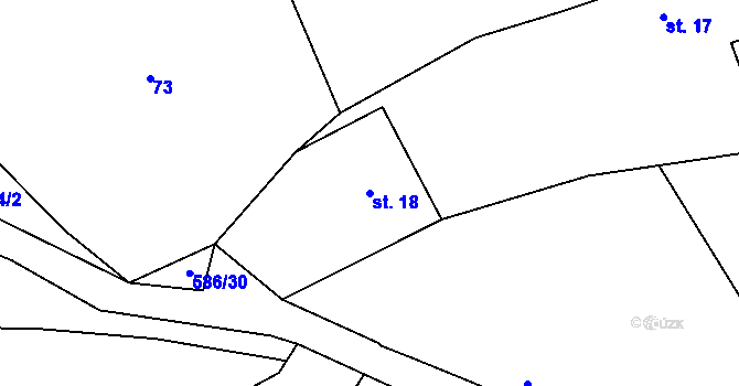 Parcela st. 18 v KÚ Mileč, Katastrální mapa