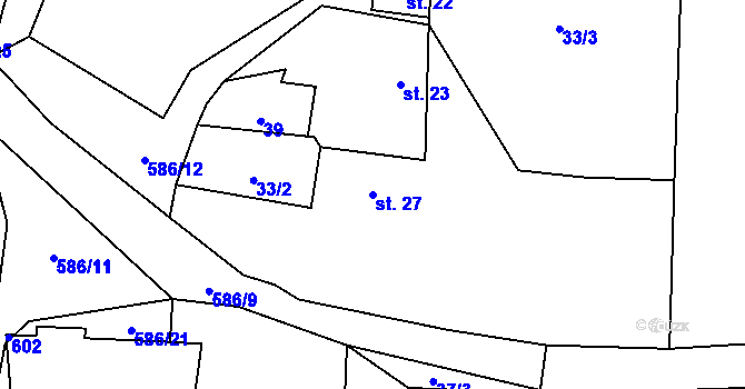 Parcela st. 27 v KÚ Mileč, Katastrální mapa