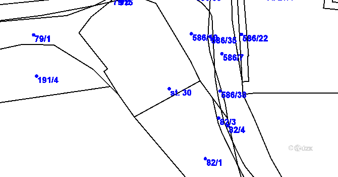 Parcela st. 30 v KÚ Mileč, Katastrální mapa