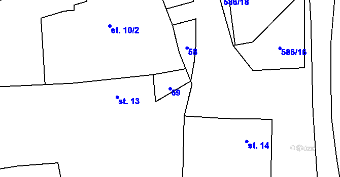 Parcela st. 69 v KÚ Mileč, Katastrální mapa