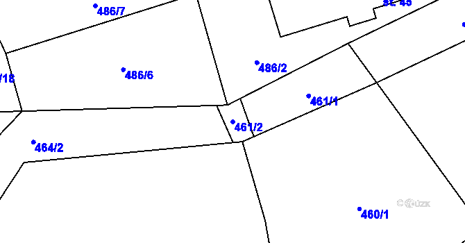 Parcela st. 461/2 v KÚ Mileč, Katastrální mapa