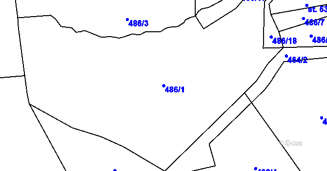 Parcela st. 486/1 v KÚ Mileč, Katastrální mapa