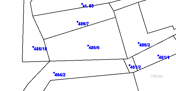 Parcela st. 486/6 v KÚ Mileč, Katastrální mapa