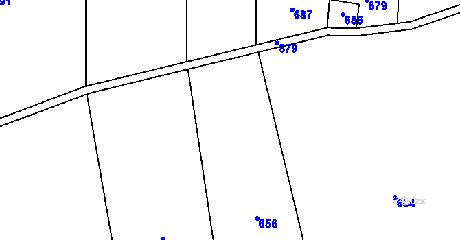 Parcela st. 521/16 v KÚ Mileč, Katastrální mapa