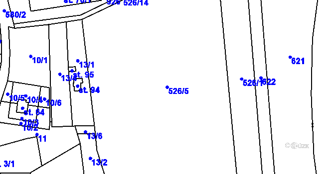 Parcela st. 526/5 v KÚ Mileč, Katastrální mapa