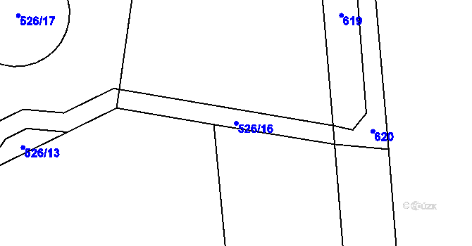 Parcela st. 526/16 v KÚ Mileč, Katastrální mapa
