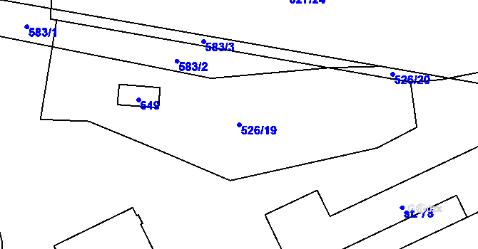 Parcela st. 526/19 v KÚ Mileč, Katastrální mapa