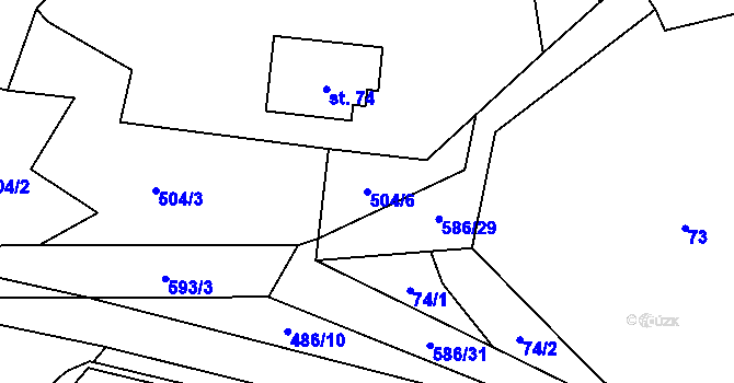 Parcela st. 504/6 v KÚ Mileč, Katastrální mapa