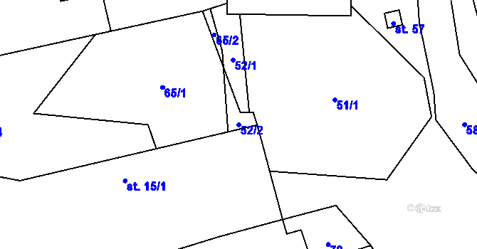 Parcela st. 52/2 v KÚ Mileč, Katastrální mapa