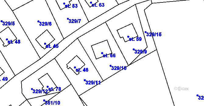 Parcela st. 66 v KÚ Záhoří u Milče, Katastrální mapa