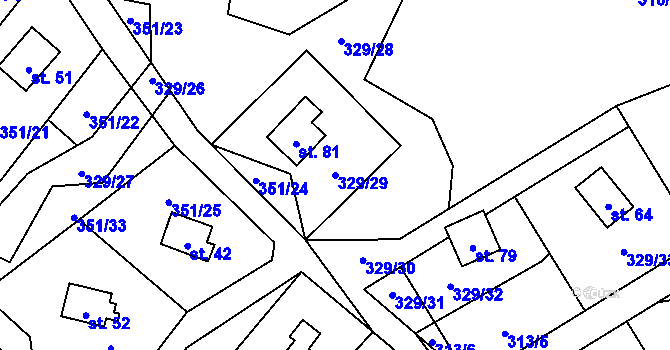 Parcela st. 329/29 v KÚ Záhoří u Milče, Katastrální mapa