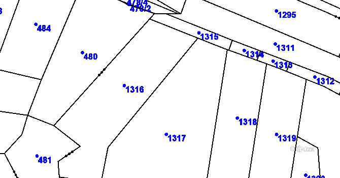 Parcela st. 172 v KÚ Želvice, Katastrální mapa