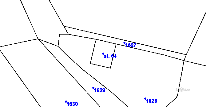 Parcela st. 64 v KÚ Želvice, Katastrální mapa