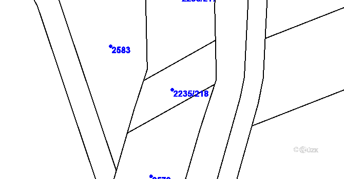 Parcela st. 2235/218 v KÚ Milenov, Katastrální mapa