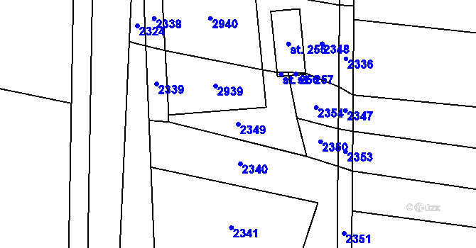 Parcela st. 2349 v KÚ Milenov, Katastrální mapa