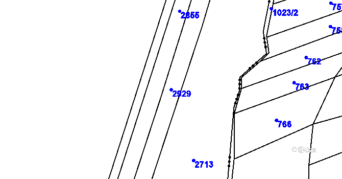 Parcela st. 2929 v KÚ Milenov, Katastrální mapa