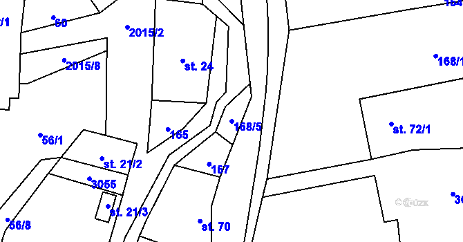 Parcela st. 168/5 v KÚ Milenov, Katastrální mapa