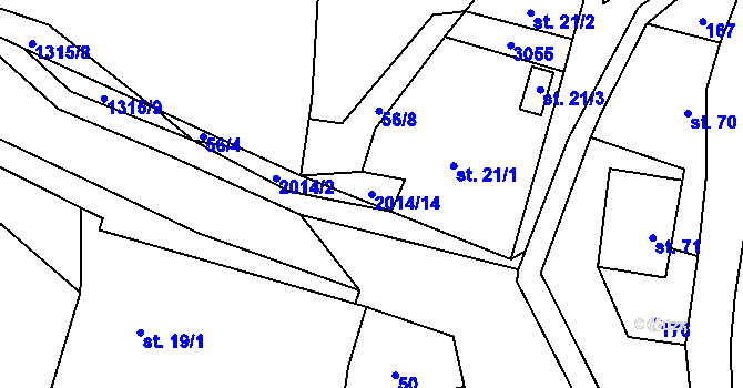 Parcela st. 2014/14 v KÚ Milenov, Katastrální mapa