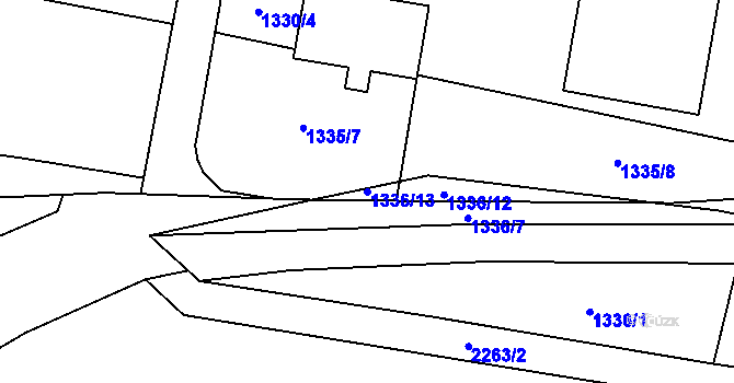 Parcela st. 1336/13 v KÚ Milenov, Katastrální mapa