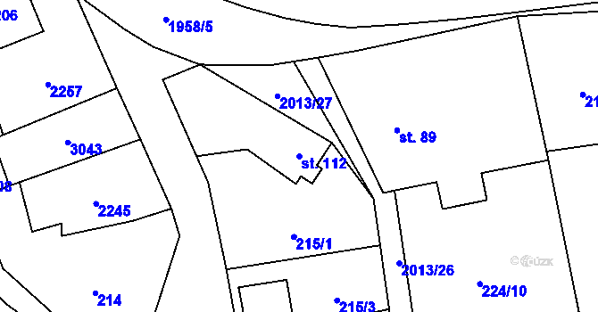 Parcela st. 112 v KÚ Milenov, Katastrální mapa