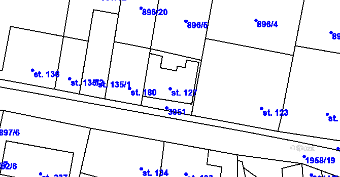 Parcela st. 127 v KÚ Milenov, Katastrální mapa