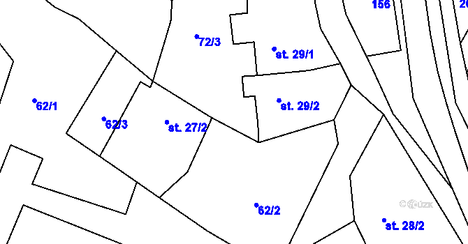 Parcela st. 72/4 v KÚ Milenov, Katastrální mapa