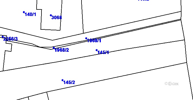 Parcela st. 145/1 v KÚ Milenov, Katastrální mapa