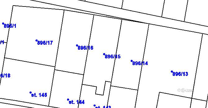Parcela st. 896/15 v KÚ Milenov, Katastrální mapa