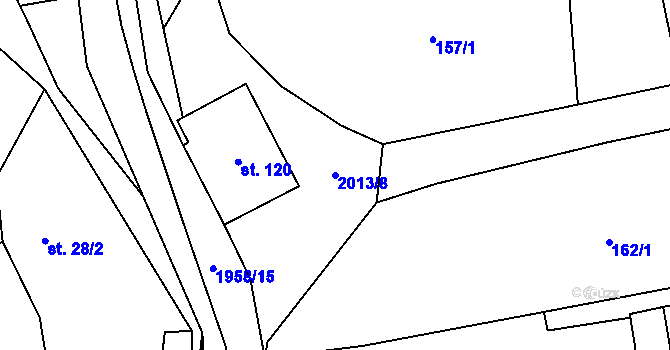 Parcela st. 2013/8 v KÚ Milenov, Katastrální mapa