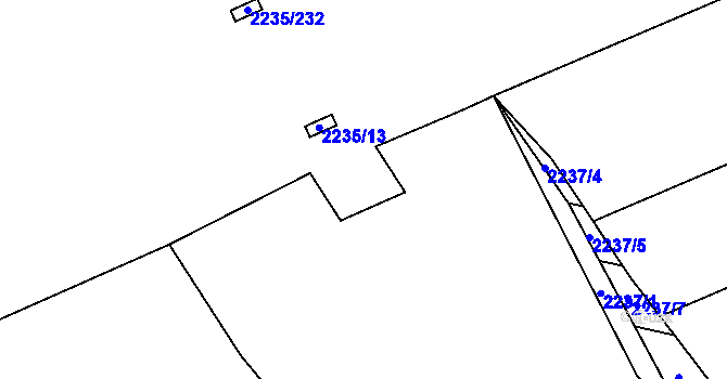 Parcela st. 2237/3 v KÚ Milenov, Katastrální mapa