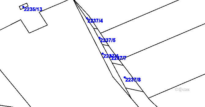 Parcela st. 2237/1 v KÚ Milenov, Katastrální mapa