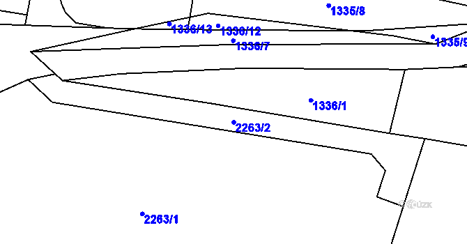 Parcela st. 2263/2 v KÚ Milenov, Katastrální mapa