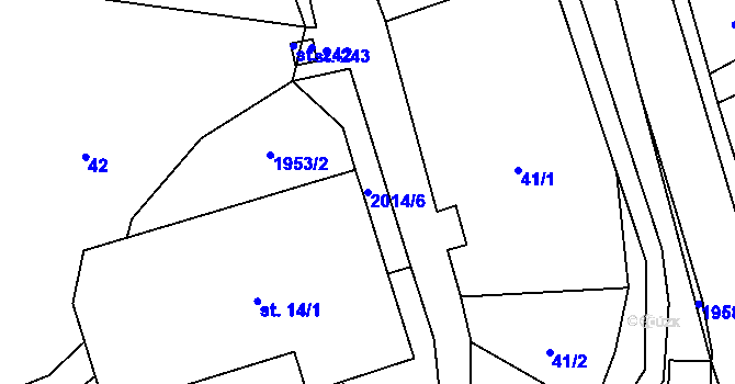 Parcela st. 2014/6 v KÚ Milenov, Katastrální mapa