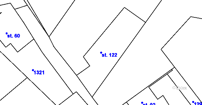 Parcela st. 122 v KÚ Orlické Zlákovice, Katastrální mapa