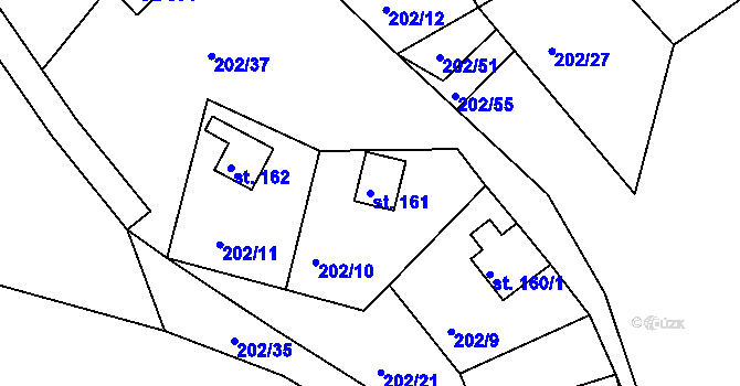 Parcela st. 161 v KÚ Orlické Zlákovice, Katastrální mapa