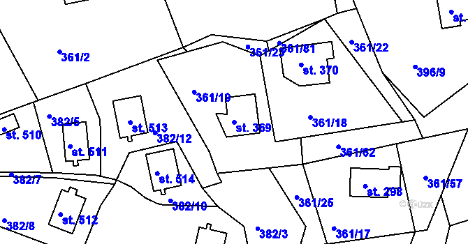 Parcela st. 369 v KÚ Orlické Zlákovice, Katastrální mapa