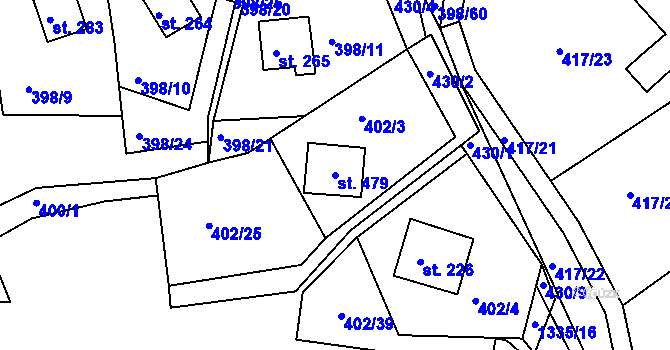 Parcela st. 479 v KÚ Orlické Zlákovice, Katastrální mapa