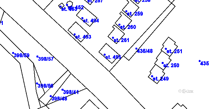 Parcela st. 495 v KÚ Orlické Zlákovice, Katastrální mapa