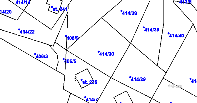 Parcela st. 414/30 v KÚ Orlické Zlákovice, Katastrální mapa