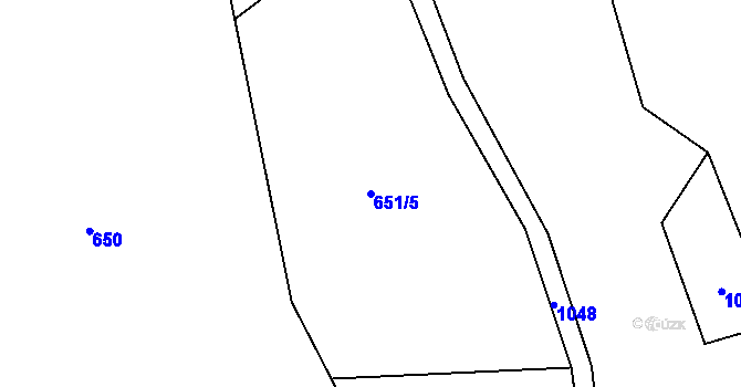 Parcela st. 651/5 v KÚ Orlické Zlákovice, Katastrální mapa