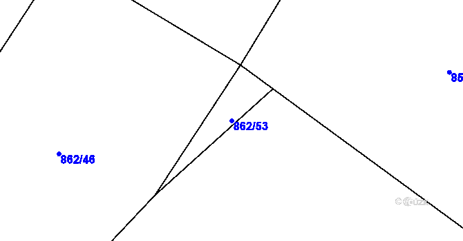 Parcela st. 862/53 v KÚ Orlické Zlákovice, Katastrální mapa