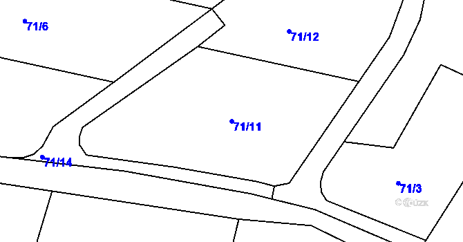 Parcela st. 71/11 v KÚ Orlické Zlákovice, Katastrální mapa